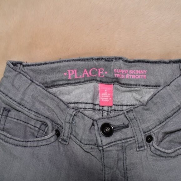 Children's Place Straight Skinny Girls Denim Jeans Gray Size 6 - Picture 3 of 12
